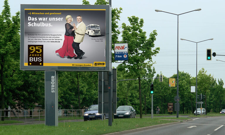 Mega-Light Motiv für die Jubiläumskampagne der DVB