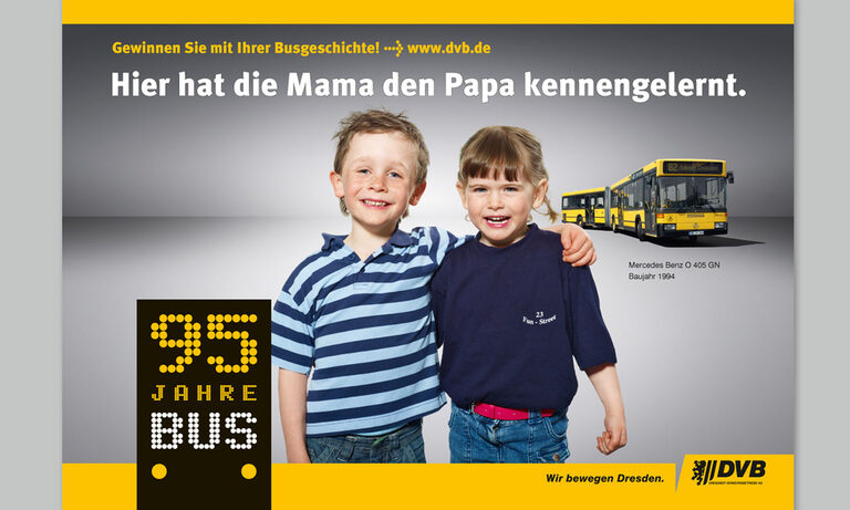 Mega-Light Motiv für die Jubiläumskampagne der DVB