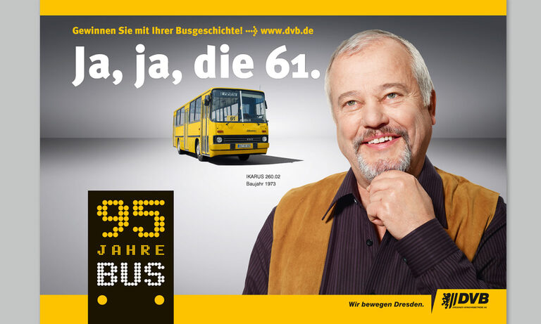 Mega-Light Motiv für die Jubiläumskampagne der DVB